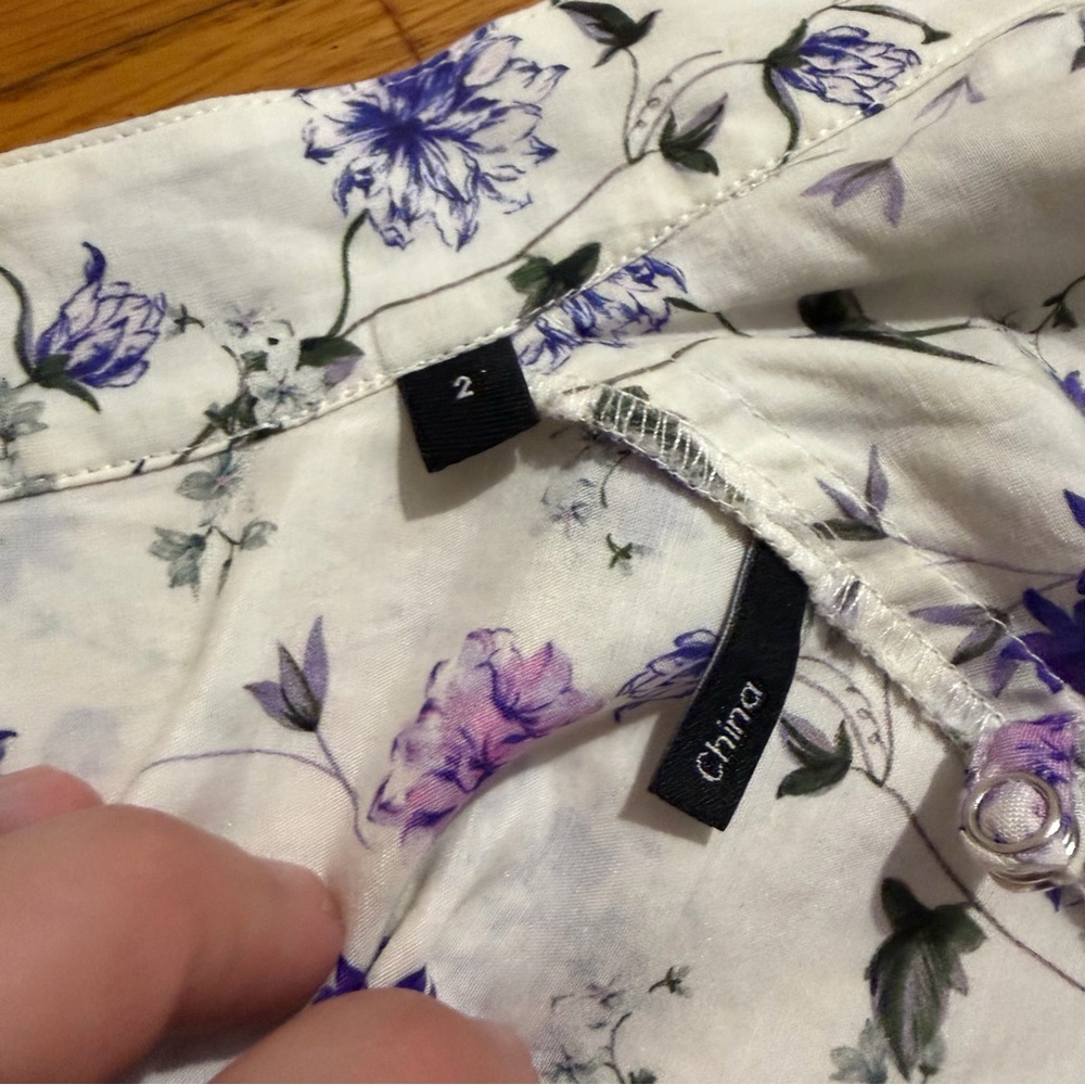 The Kooples Floral Print Cotton Silk Shirt Dress - Picture 6 of 7